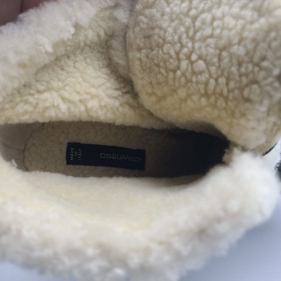 Dsquared women Ankle Boot heel platform black leather faux fur Size 9 39 new - Picture 6 of 12